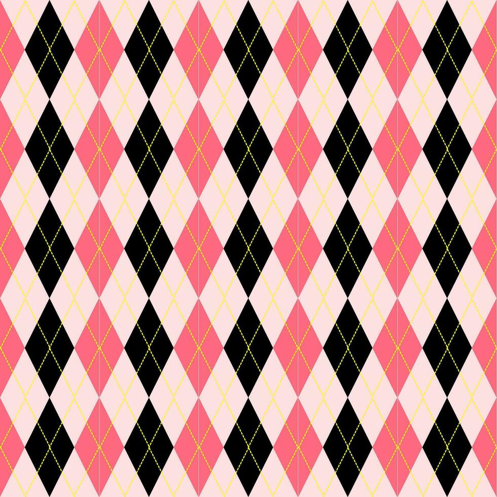 naadloos achtergrond patroon. argyle patroon in roze en zwart. vector