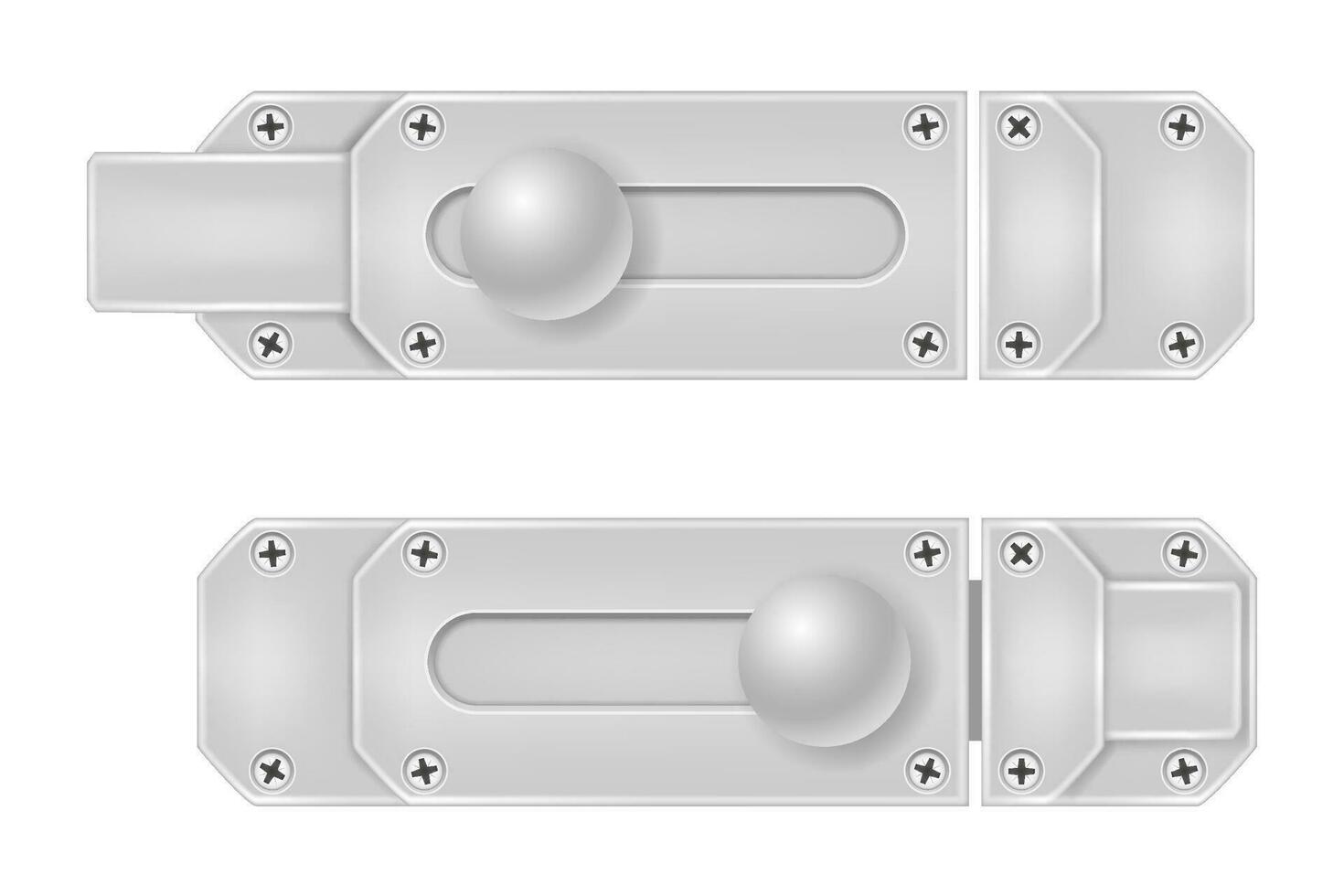 metaal klink voor sluitend deuren vector illustratie geïsoleerd Aan wit achtergrond