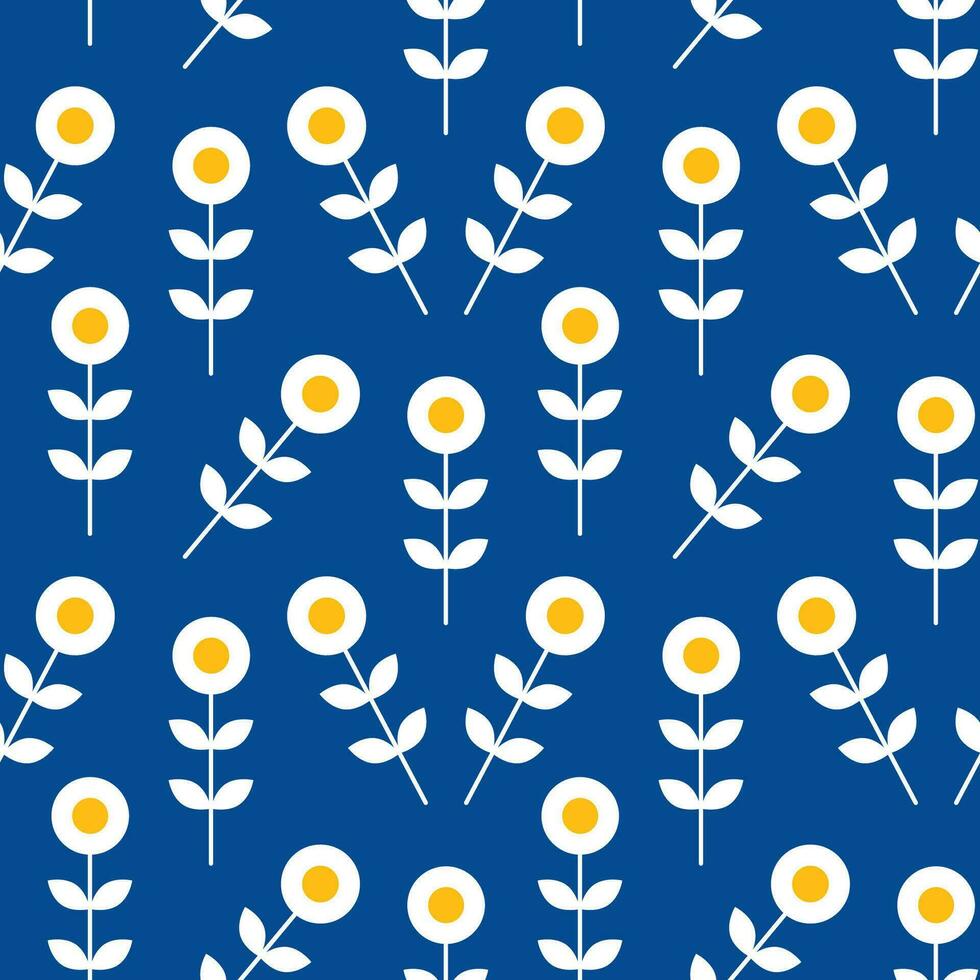 modern naadloos patroon met bloemen in modieus kleuren. vector illustratie. donker bloemen achtergrond met fabriek elementen.