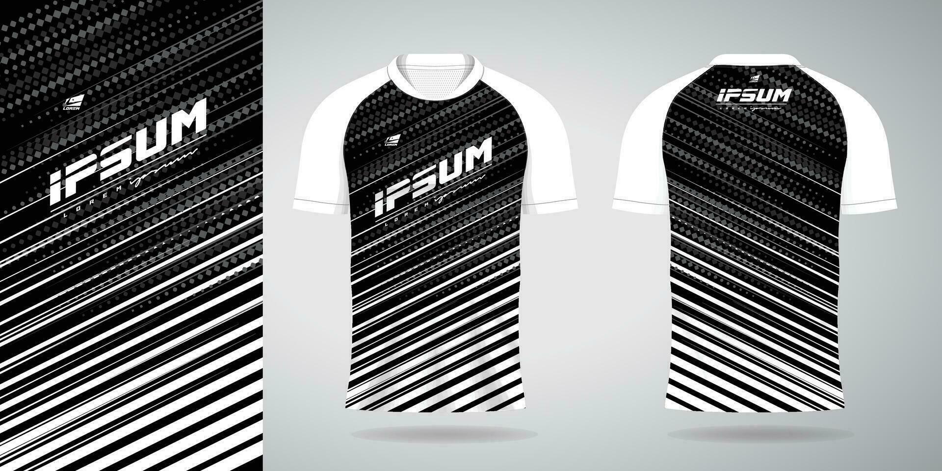 zwart wit Jersey sport uniform overhemd ontwerp sjabloon vector