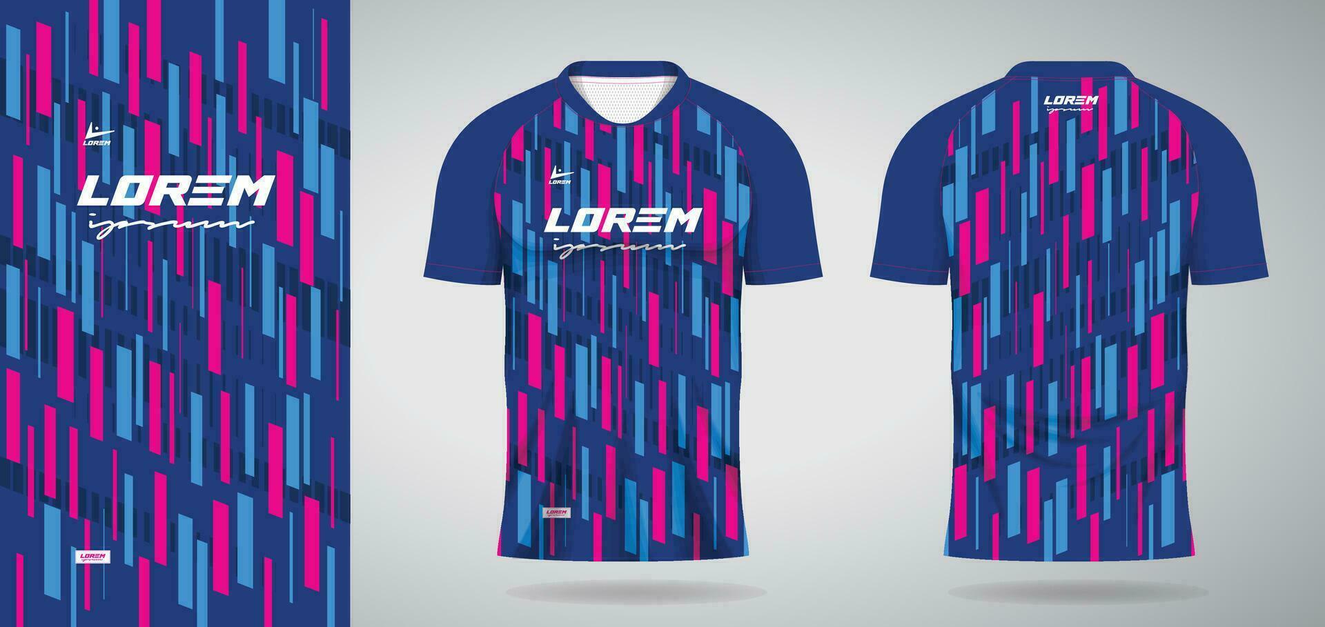 blauw roze sport- Jersey sjabloon voor voetbal uniform overhemd ontwerp vector