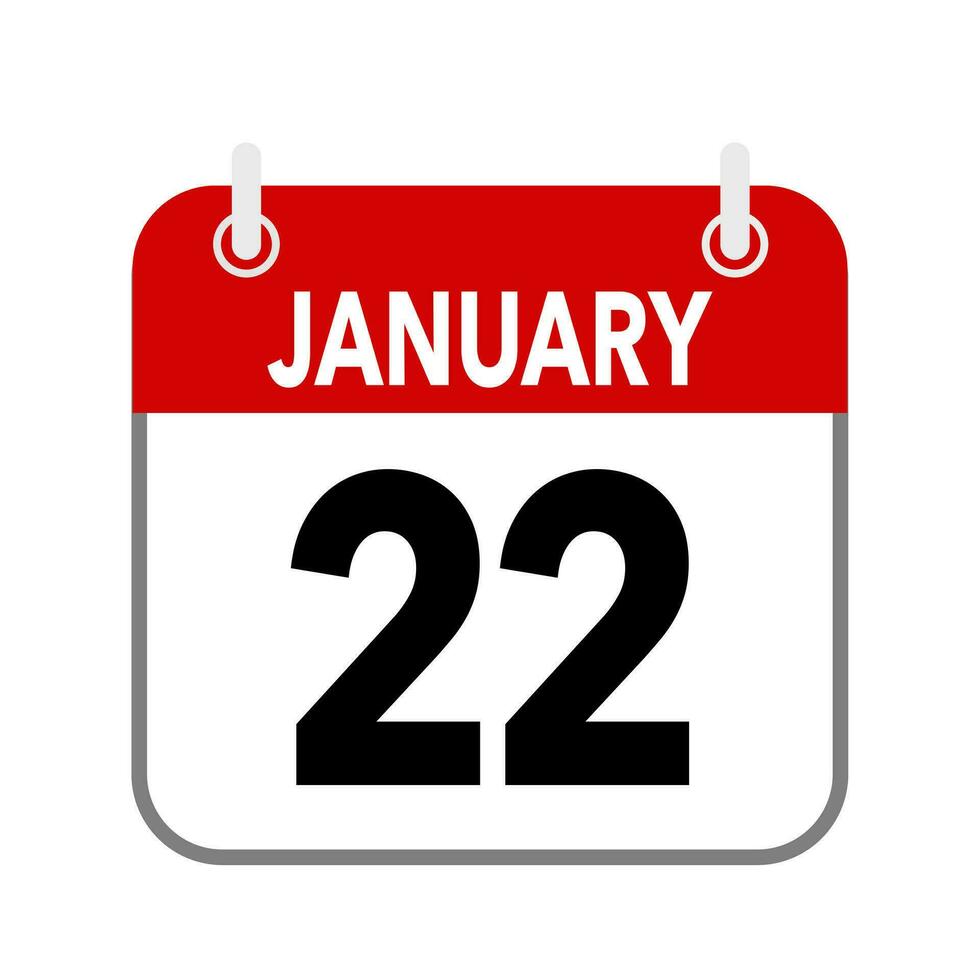 22 januari, kalender datum icoon Aan wit achtergrond. vector