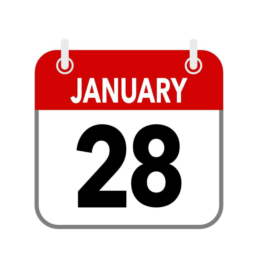 28 januari, kalender datum icoon Aan wit achtergrond. vector