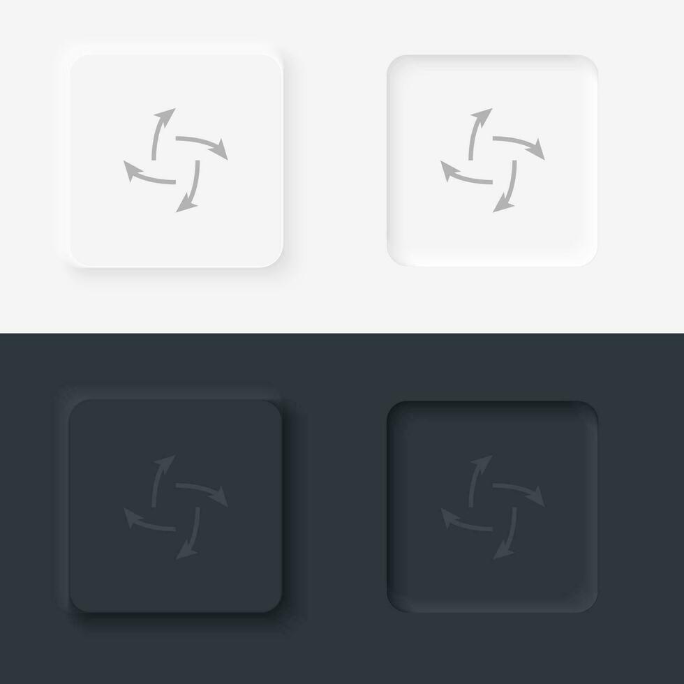 pijl vector icoon, neumorf stijl pijl knop vector icoon Aan zwart en wit achtergrond reeks
