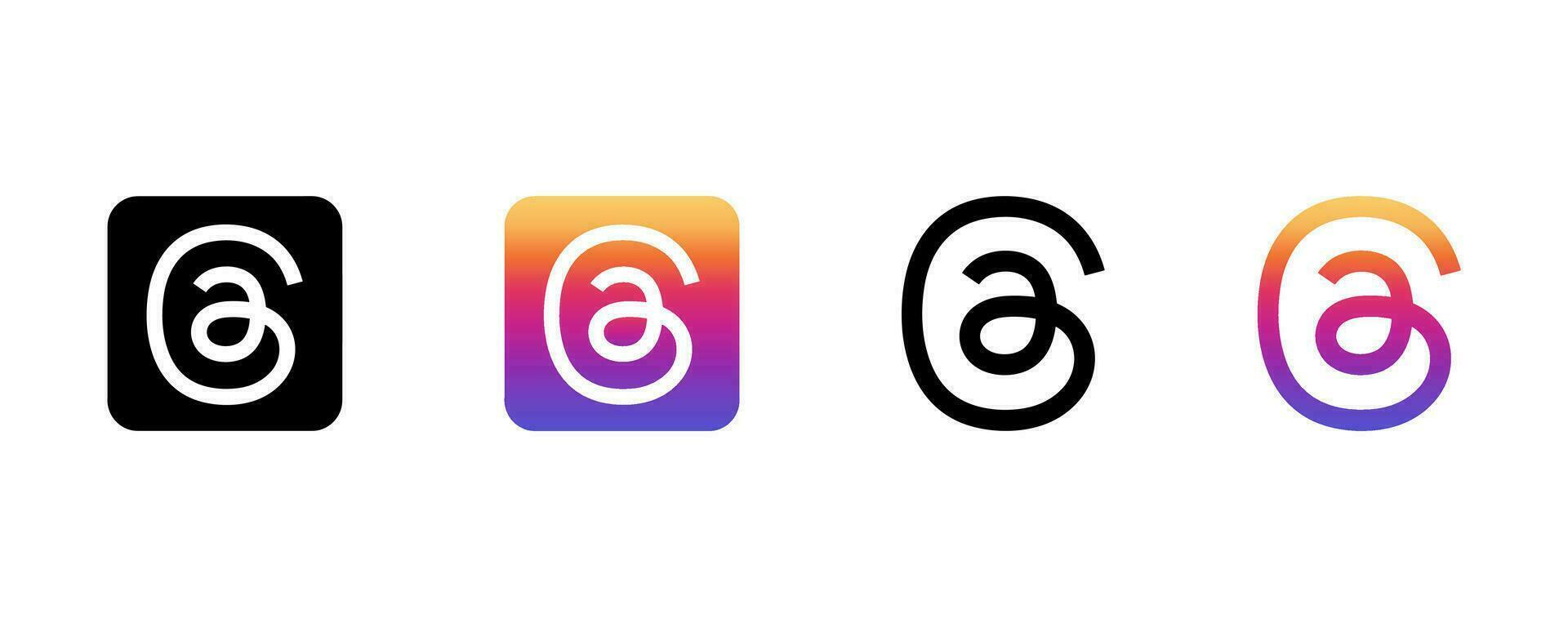 draden app vector logo. draden deze is een nieuw sociaal netwerk door instagram. zwart kleur en instagram helling logo. draden van meta net zo een vervanging voor twitter