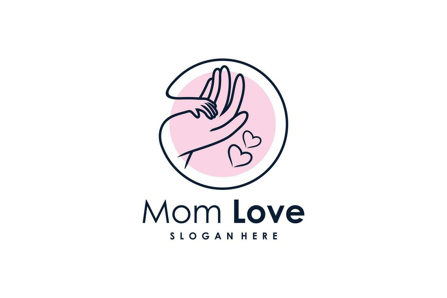 mam liefde logo ontwerp met modern creatief stijl vector