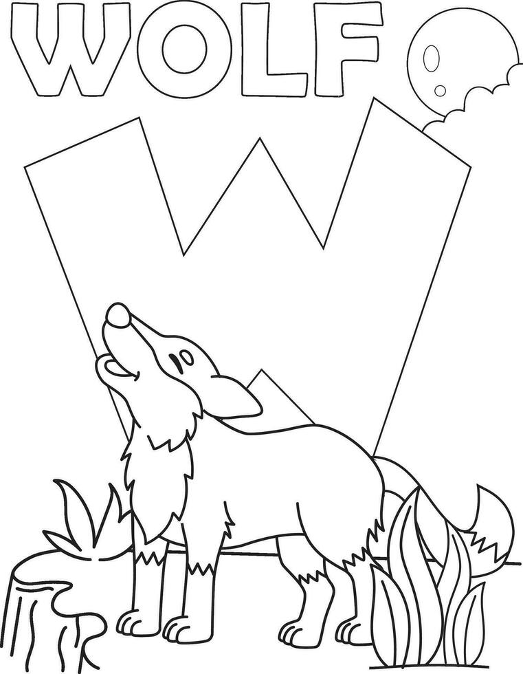 schattig alfabet brief dieren kleur schets vector illustratie