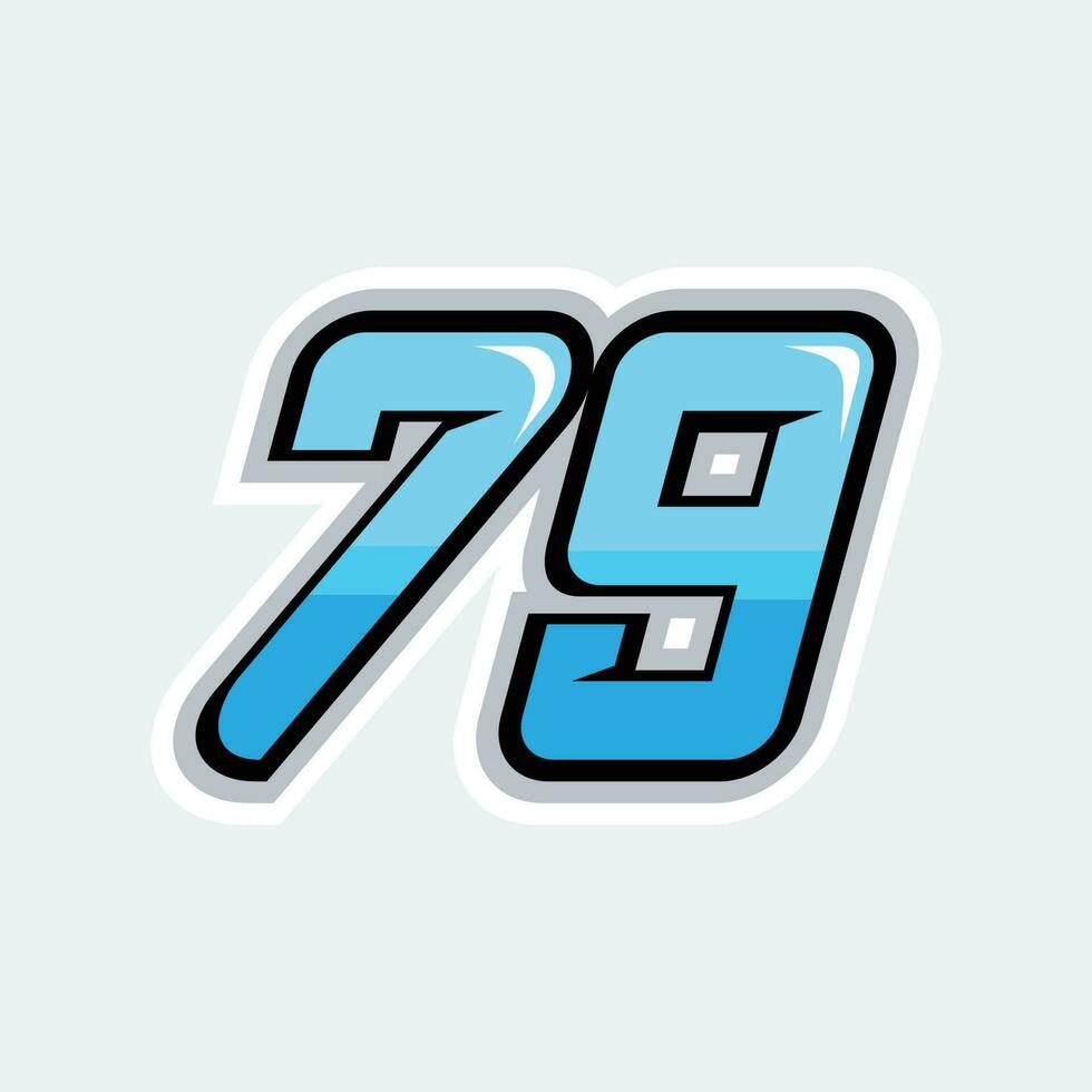 79 racing getallen logo vector