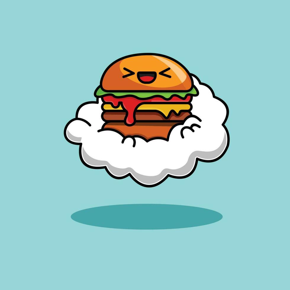 schattig hamburger logo ontwerp vector