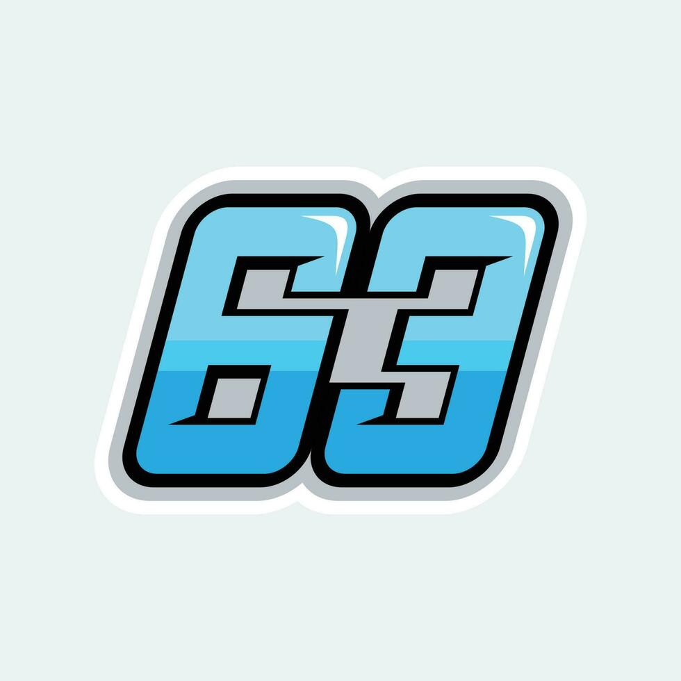 63 racing getallen logo vector