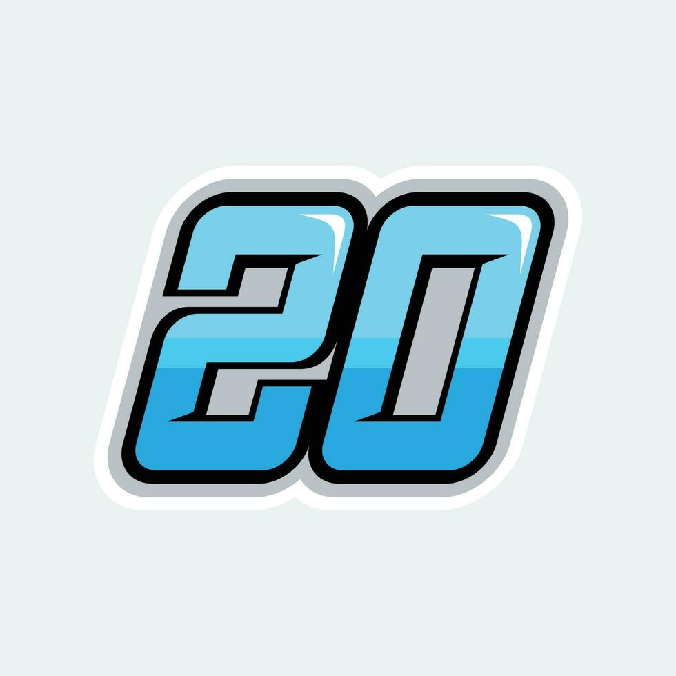 20 racing getallen vector