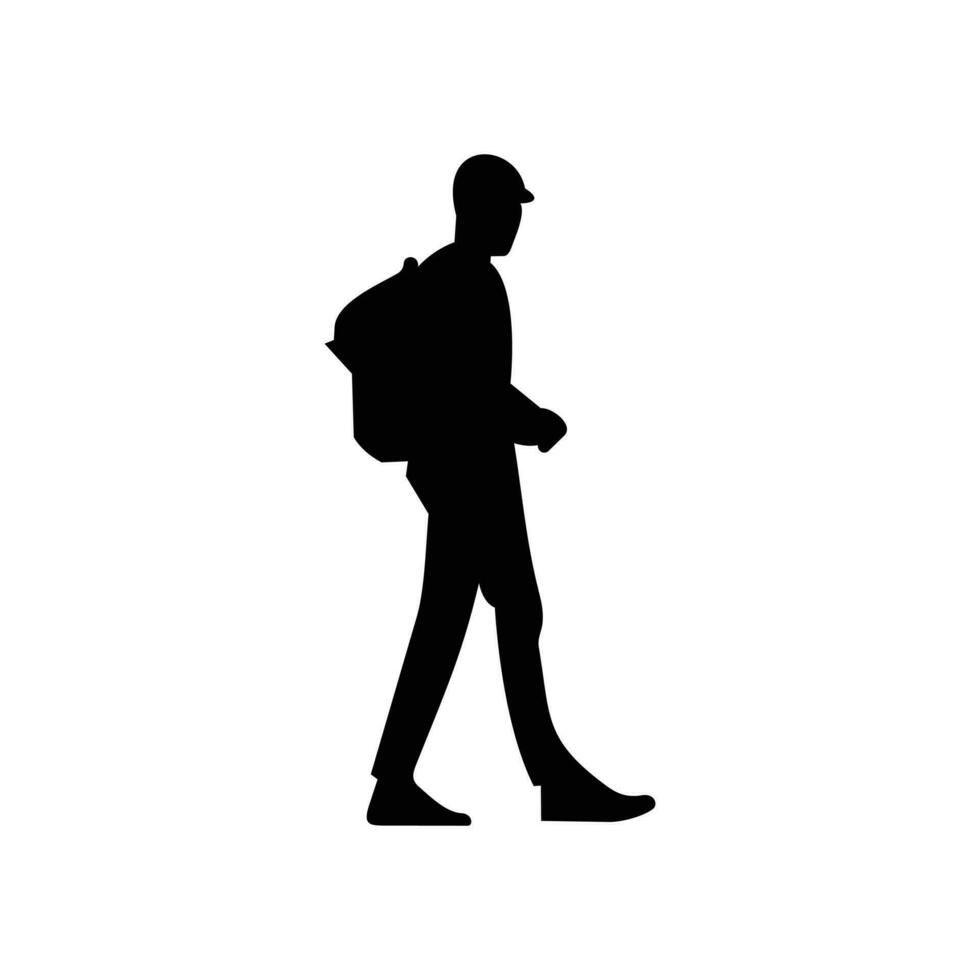 silhouet van een wandelen Mens ontwerp vector