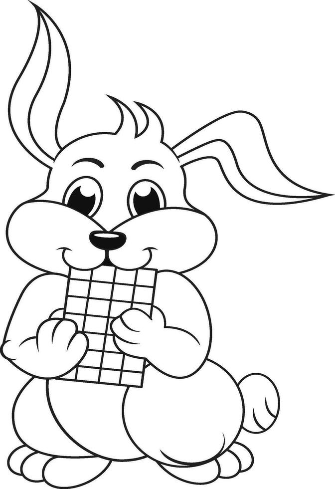 een konijn Holding een chocola vector