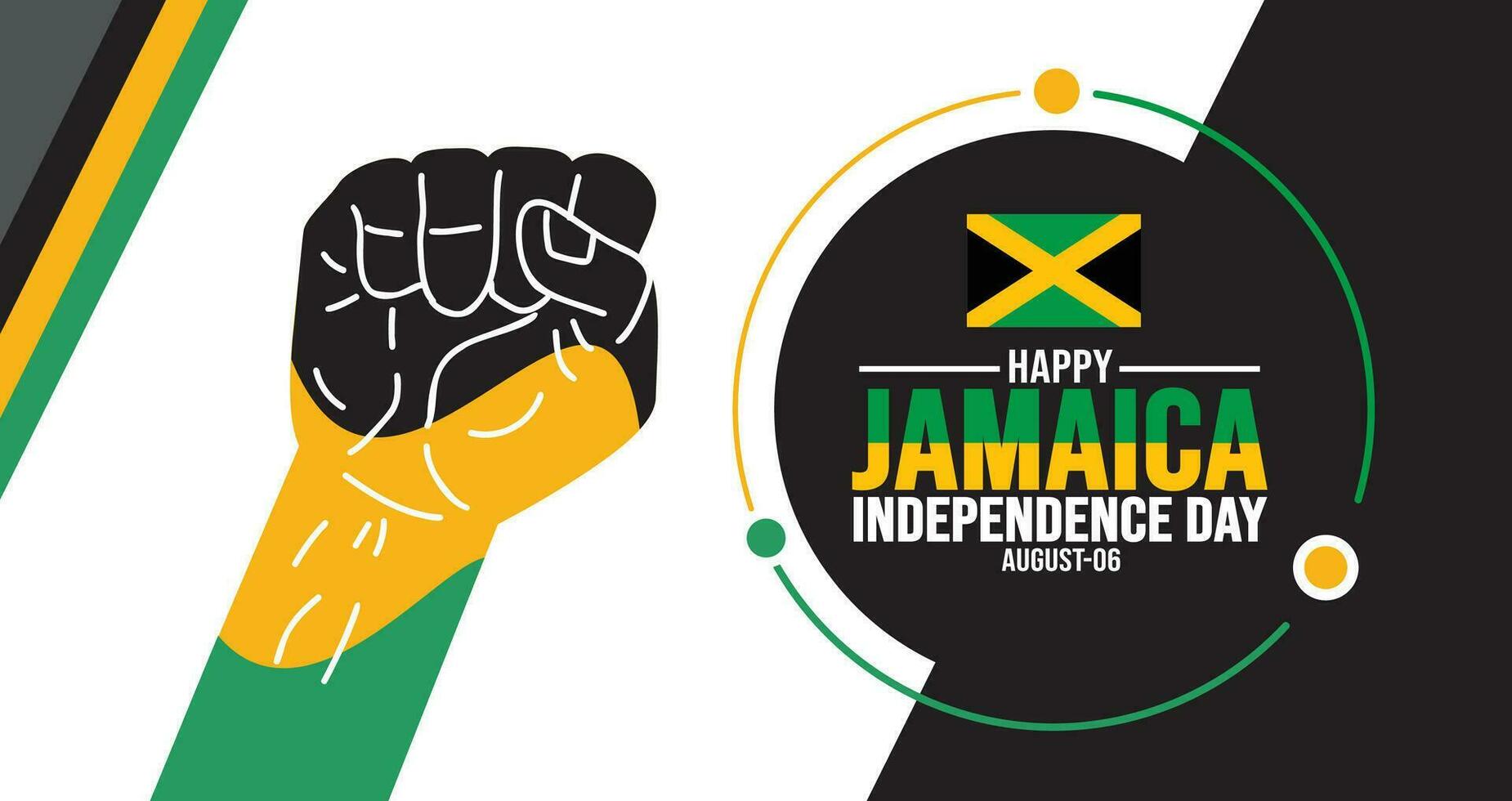 Jamaica gelukkig onafhankelijkheid dag achtergrond sjabloon. vakantie concept. achtergrond, banier, aanplakbiljet, kaart, en poster ontwerp sjabloon met tekst opschrift en standaard- kleur. vector illustratie.