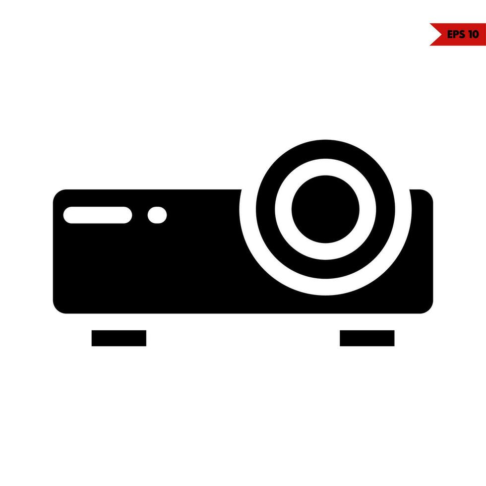 projector glyph-pictogram vector