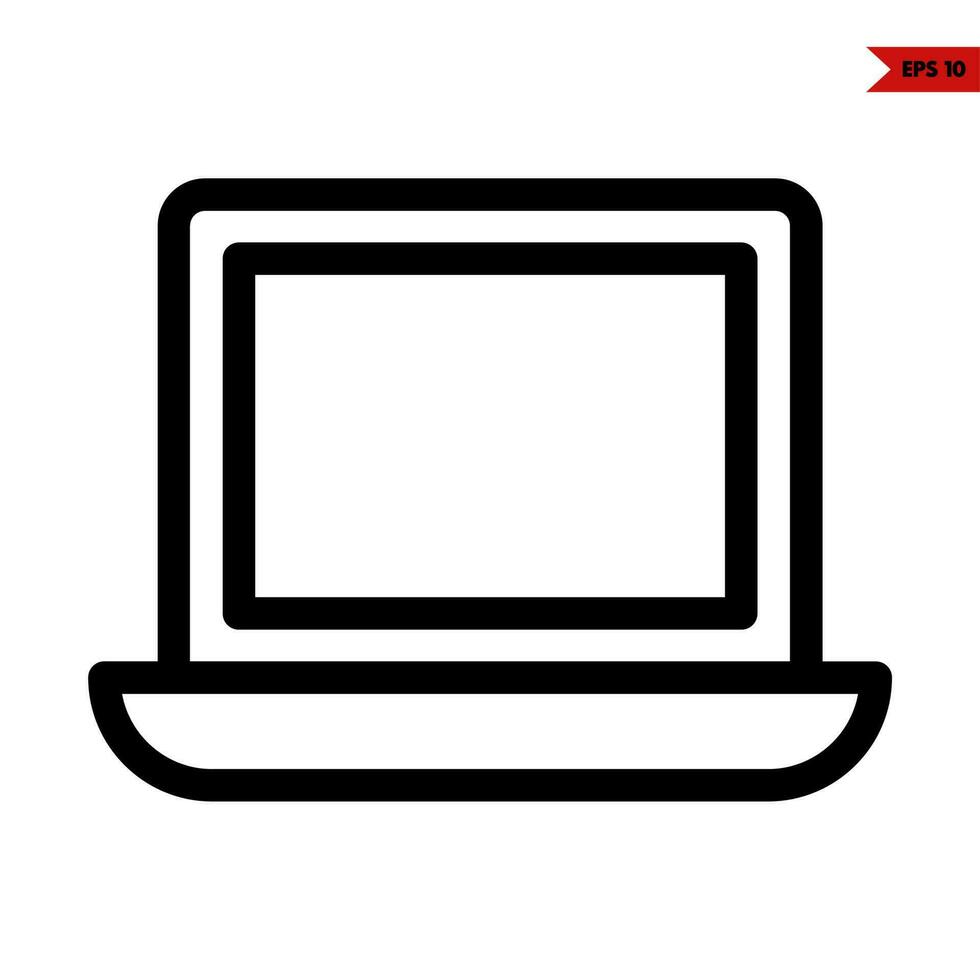 laptop lijn icoon vector