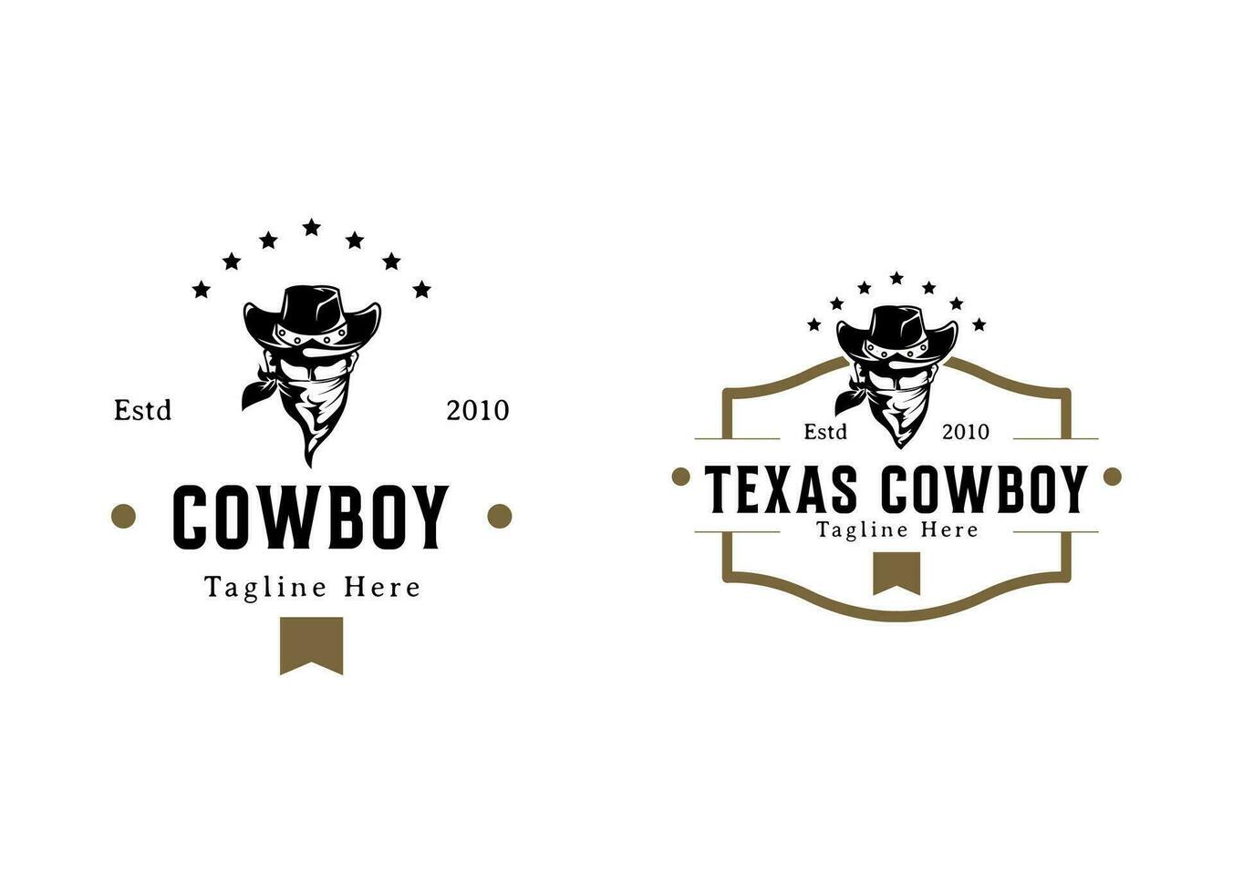 wijnoogst retro Texas cowboy logo ontwerp sjabloon vector