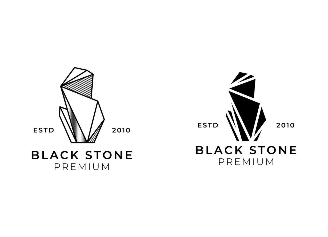 zwart steen premie marmeren logo ontwerp. steen logo vector