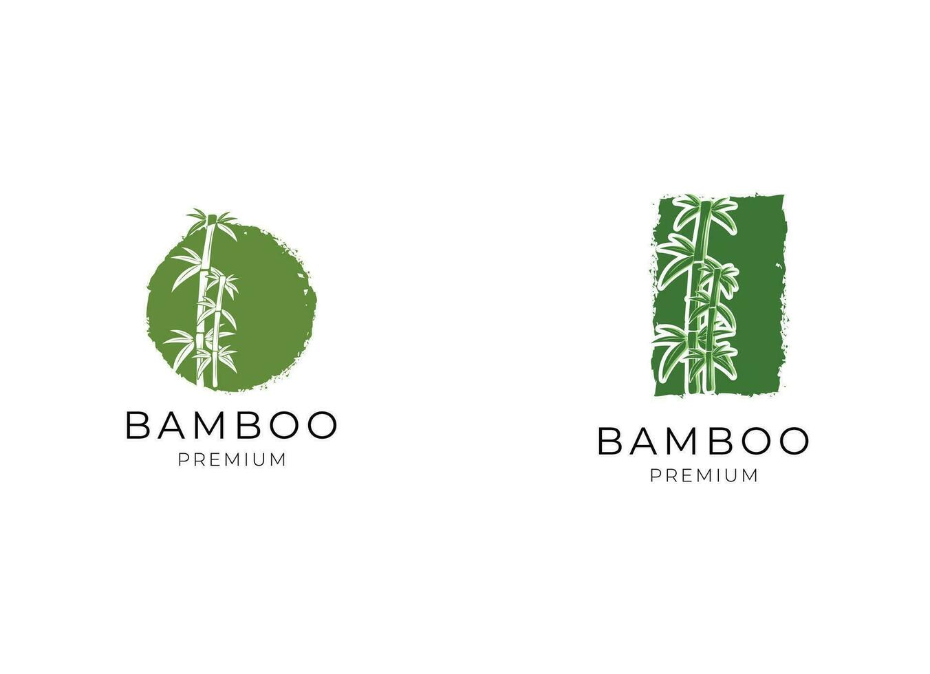 vector logo, label of embleem met aquarel hand getekende groene bamboe plant. concept voor spa- en schoonheidssalon, aziatische massage, cosmeticapakket, meubelmaterialen.