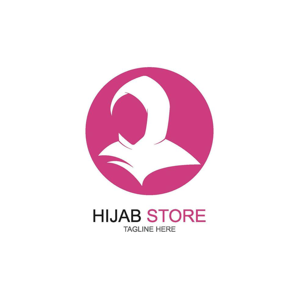 muslimah hijab logo sjabloon vector