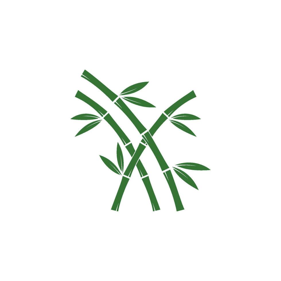 bamboe met groen blad vector icoon