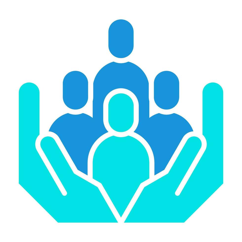 mensen groep blauw icoon knop logo gemeenschap ontwerp vector