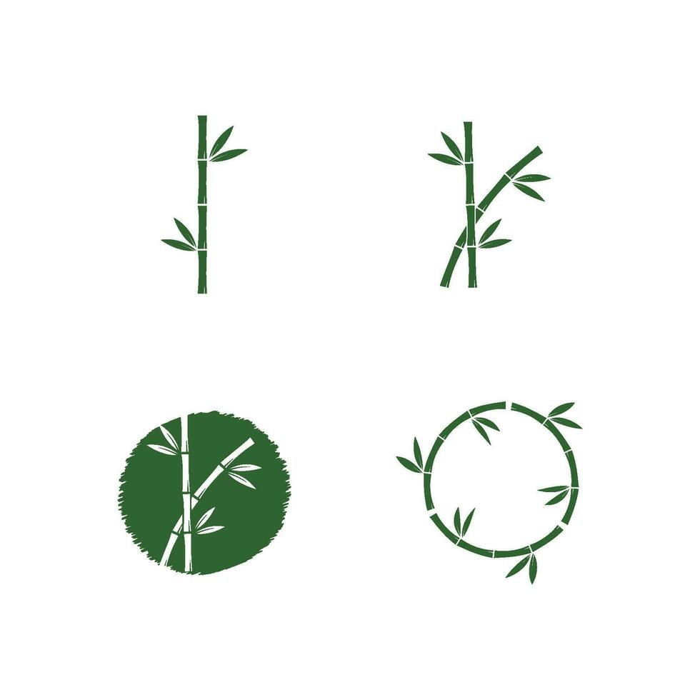 bamboe met groen blad vector icoon