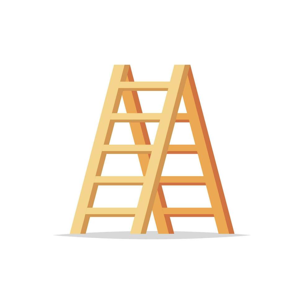 hout ladder vector geïsoleerd Aan wit achtergrond