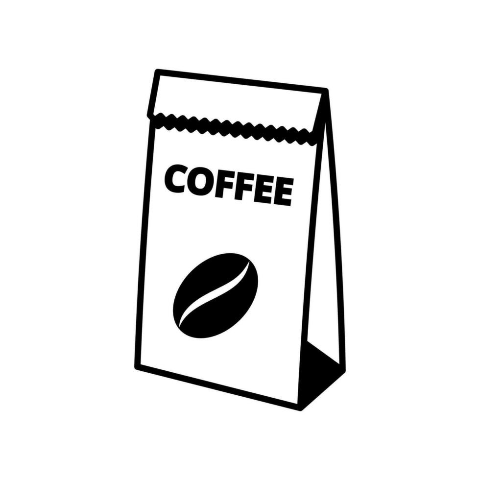 papier zak koffie schets vector