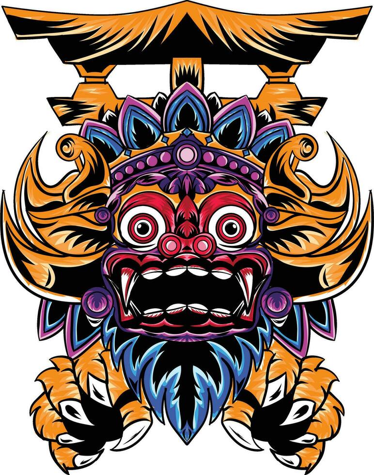 vector illustratie van barong Bali masker geïsoleerd Aan wit achtergrond