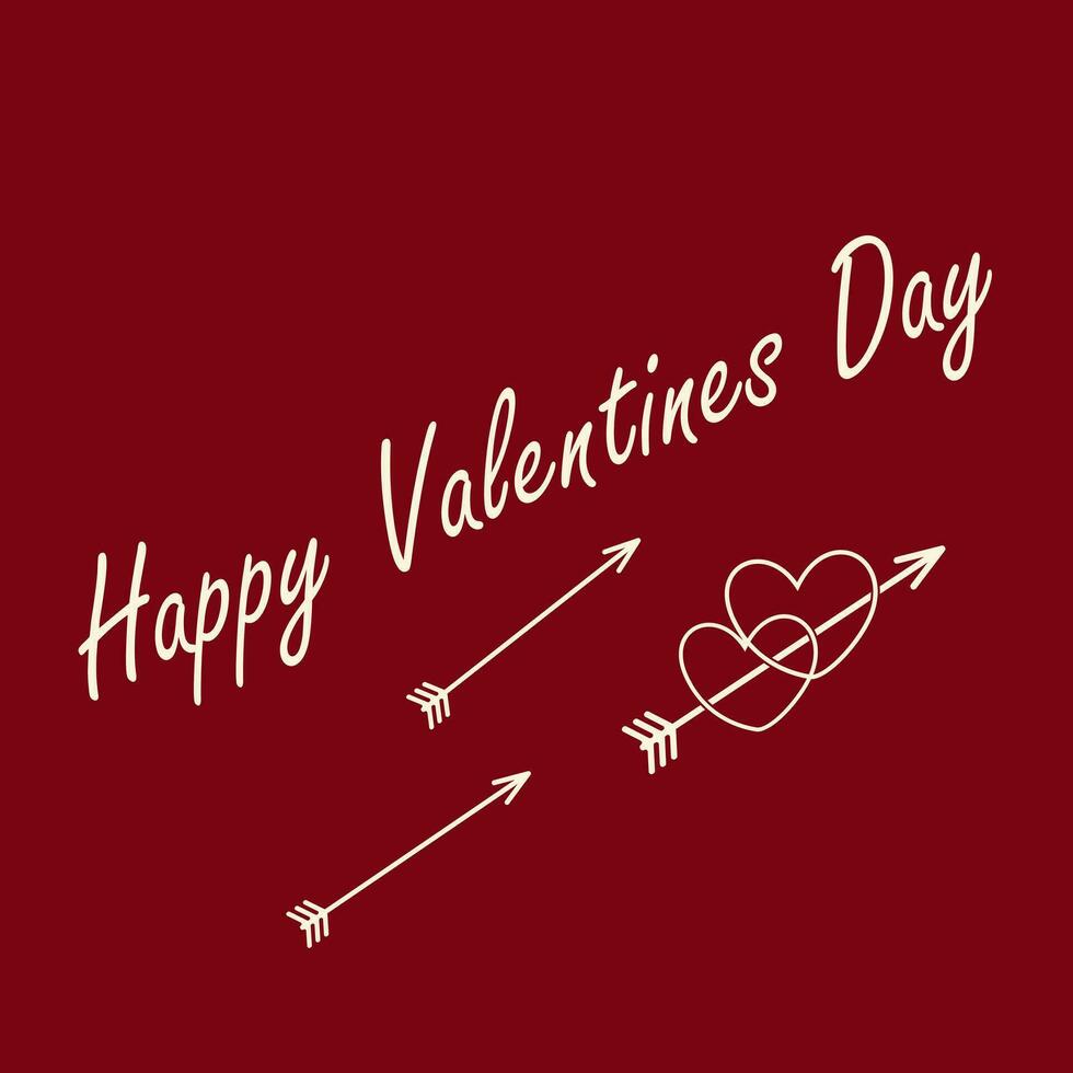 vector ontwerp voor valentijnsdag dag groet kaart met harten, pijlen en hand- belettering. eps