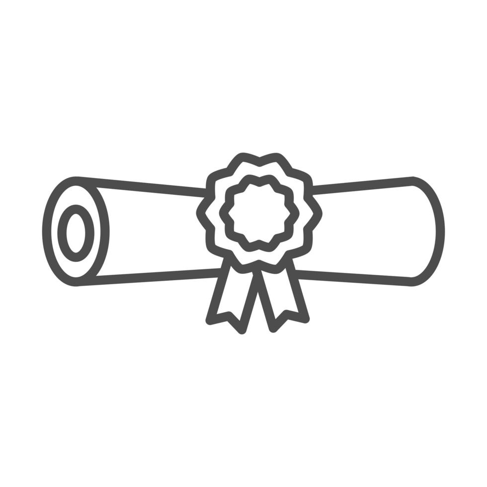 leer school en onderwijs certificarte roll lijn stijlicoon vector