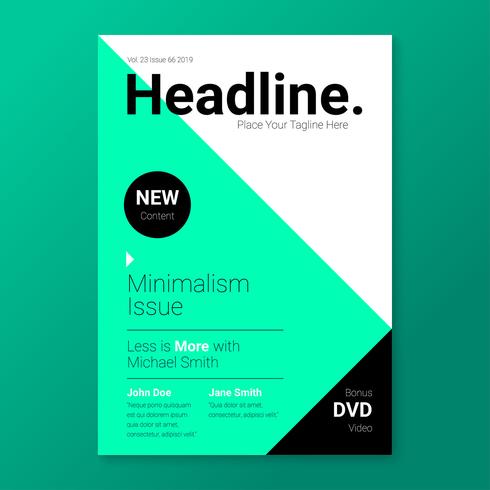 Minimalisme Stijlvolle Magazine Cover Template vector