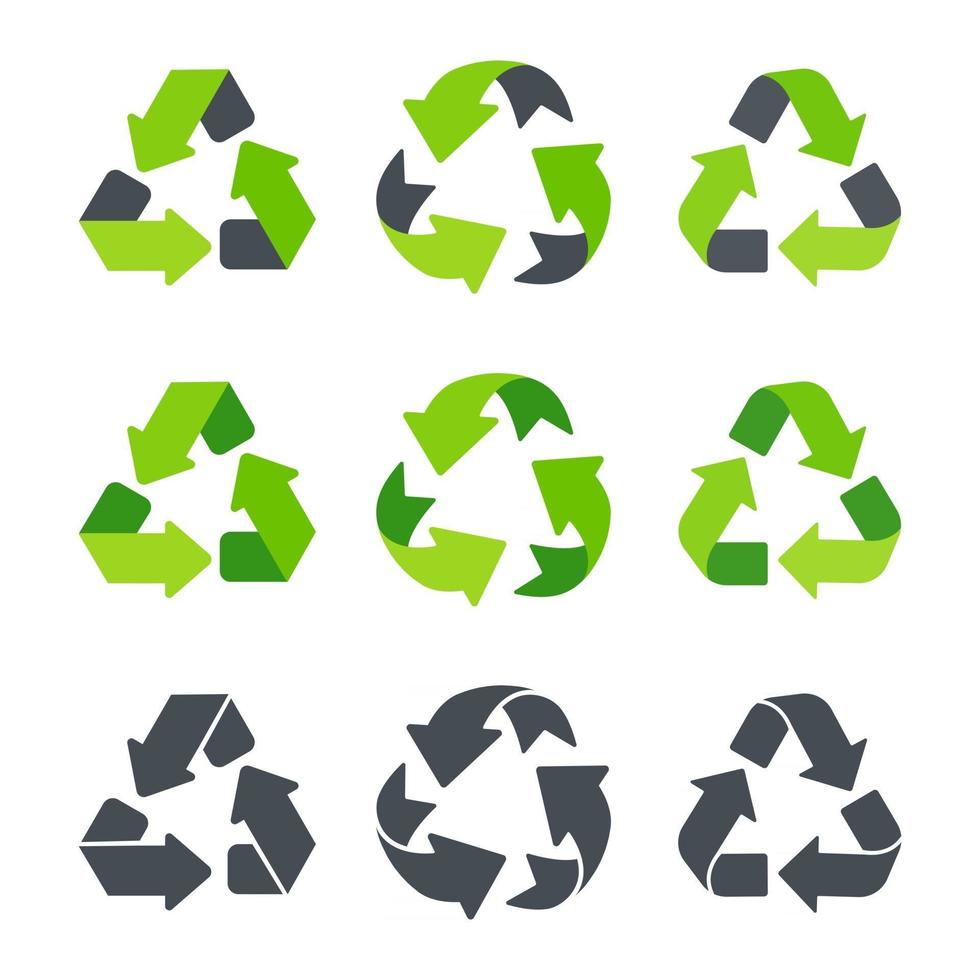 recycling icoon een pijl die eindeloos draait hergebruik concept gerecycled isoleren op witte achtergrond vector