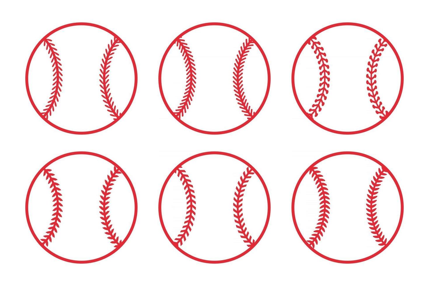 mooie rode steek honkbal bal vector geïsoleerd op een witte achtergrond