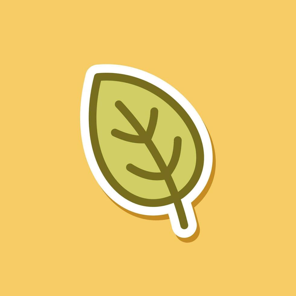 groen blad sticker vector illustratie, gemakkelijk minimaal vlak icoon logo ontwerp.