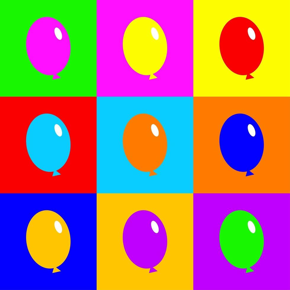 verjaardagsballon kleurblokken vector