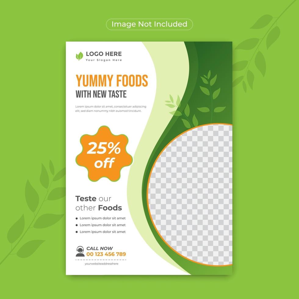 plantaardig element moderne stijl groene gezonde voeding restaurant promotie flyer vector