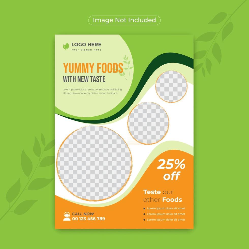 food element creatieve groene gezonde voeding restaurant promotie flyer vector