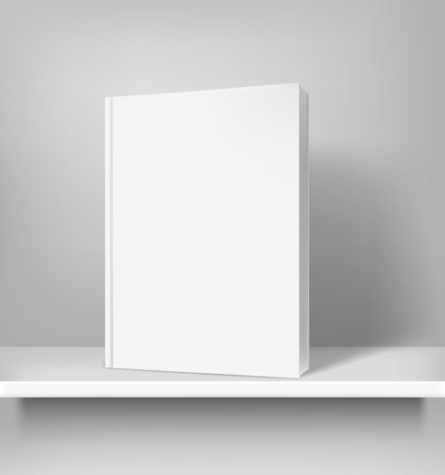 wit boek op witte plank vector mockup