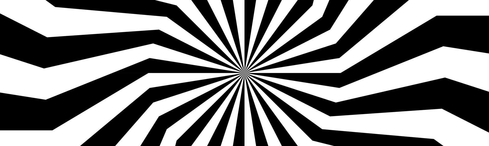 zwart-wit spiraal kop wervelende radiale banner abstracte vectorillustratie vector