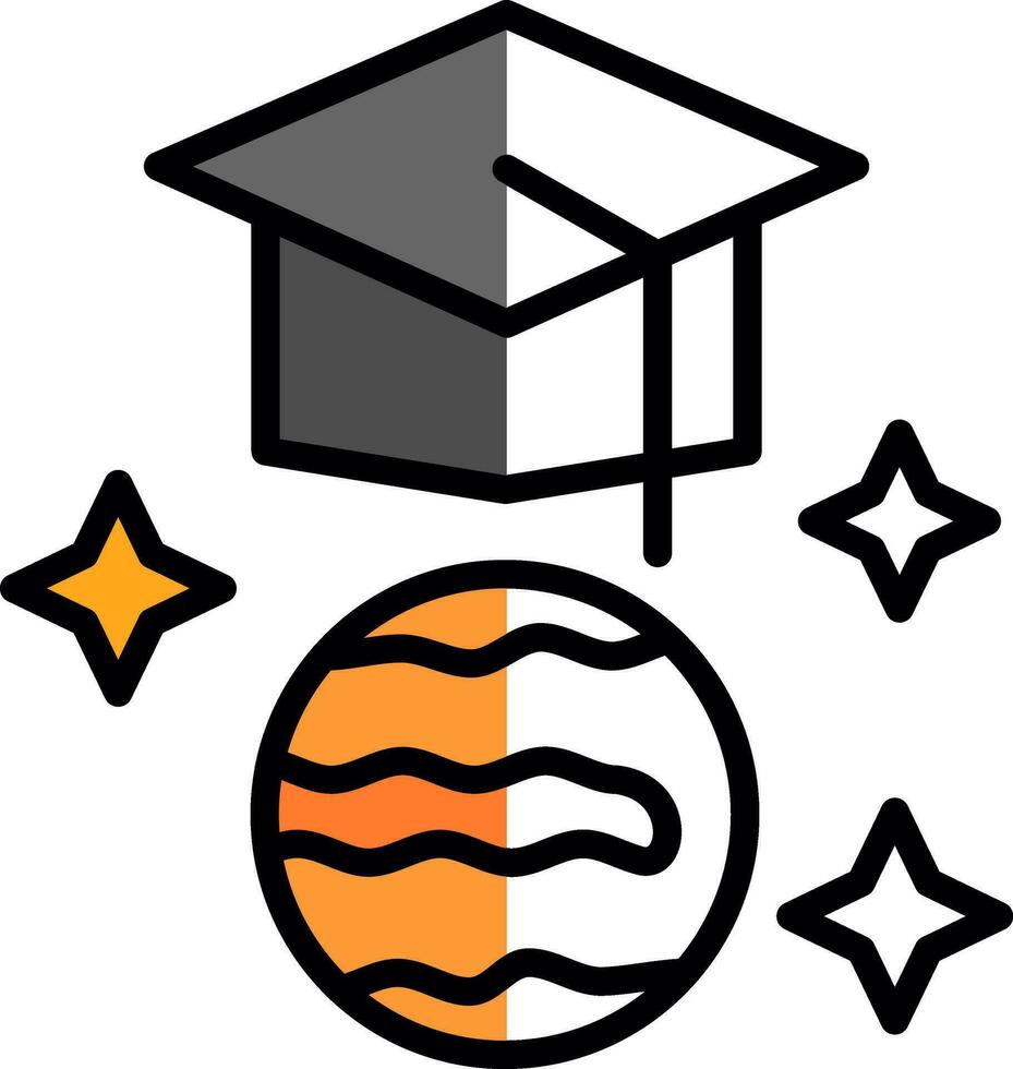 diploma uitreiking hoed vector icoon ontwerp