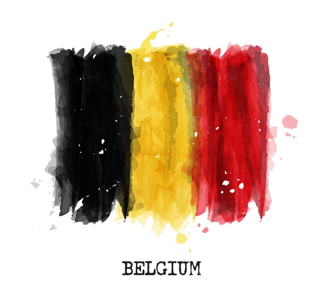 aquarel schilderij ontwerp vlag van belgië vector