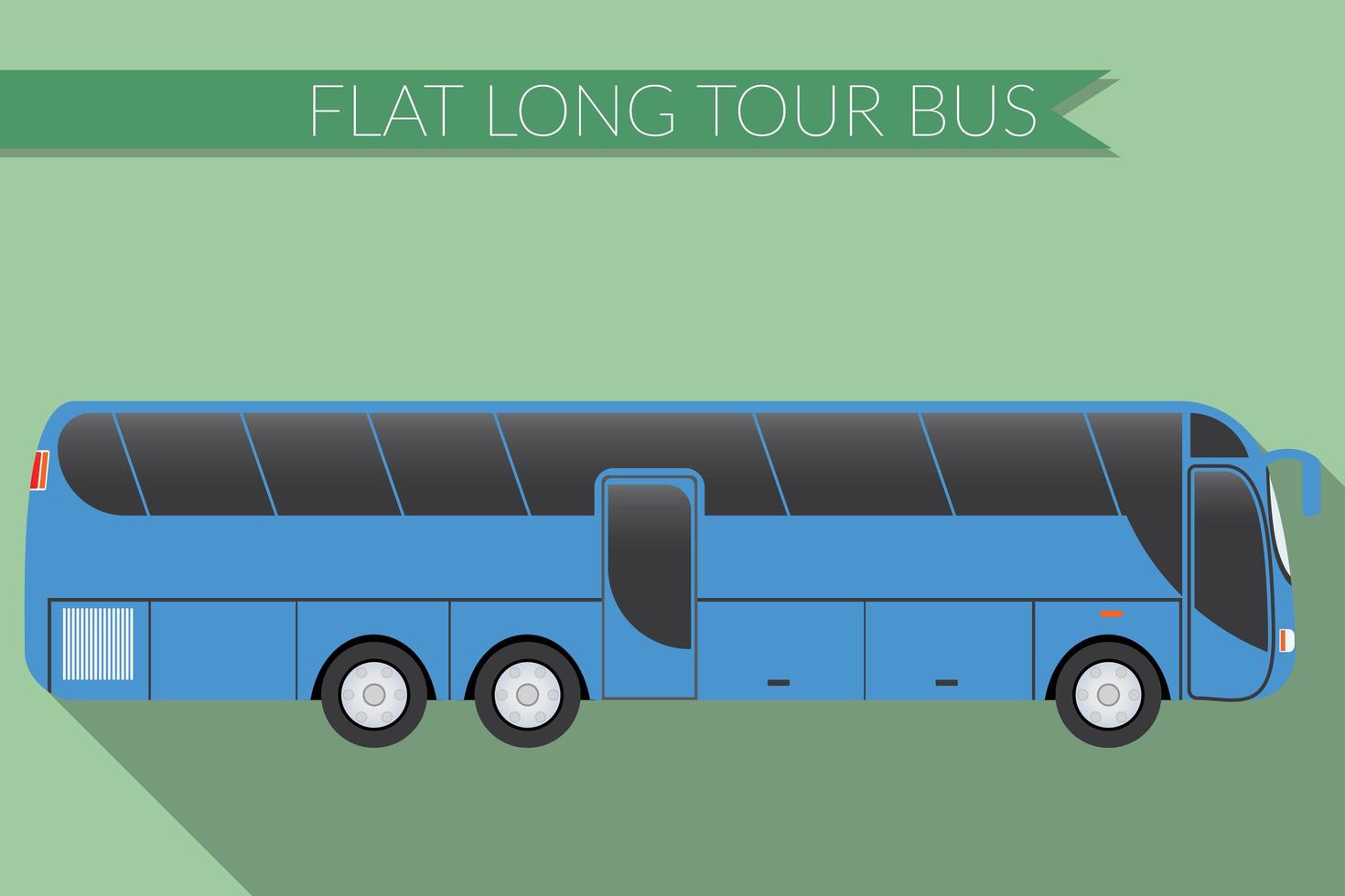 platte ontwerp vector illustratie stadsvervoer, bus, intercity, lange afstand touringcar bus, zijaanzicht