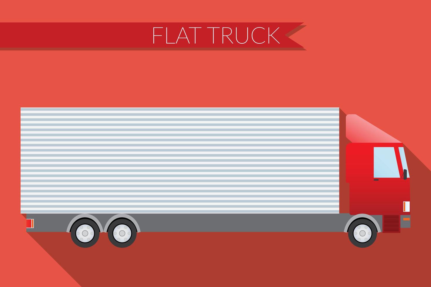 plat ontwerp vector illustratie stadsvervoer, vrachtwagen voor transportlading, zijaanzicht