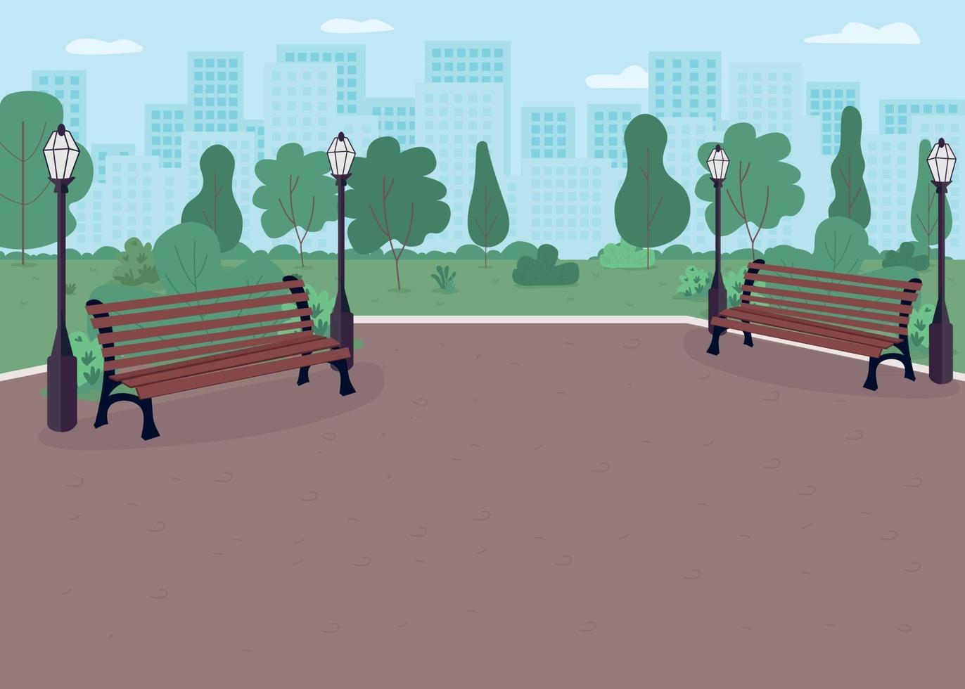 stadspark egale kleur vectorillustratie vector