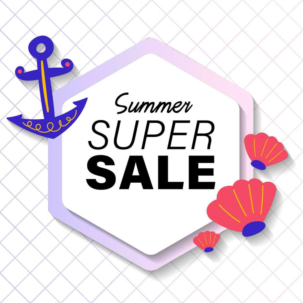 zomer uitverkoop brochure korting vector. speciaal prijs aanbod coupon voor sociaal media na, Promotie advertentie, boodschappen doen folder, bon, website campagne en reclame vector