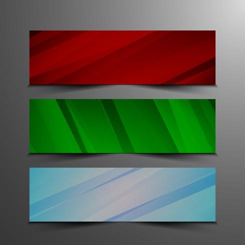 Abstracte kleurrijke elegante geometrische banners instellen vector