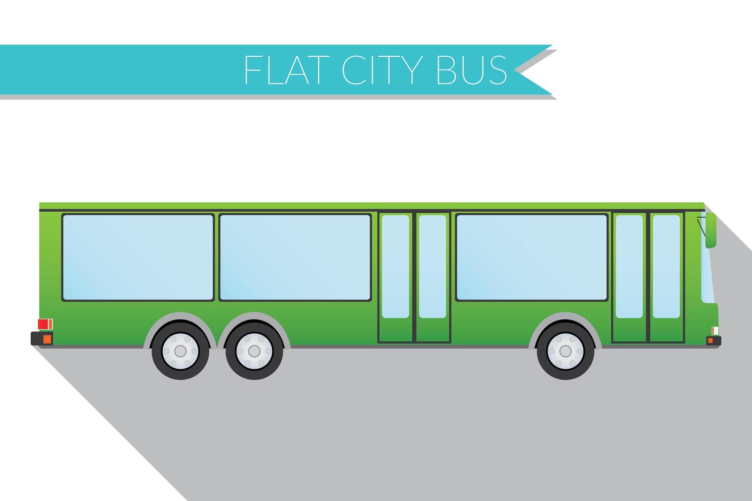 platte ontwerp vector illustratie stadsvervoer, stadsbus, zijaanzicht