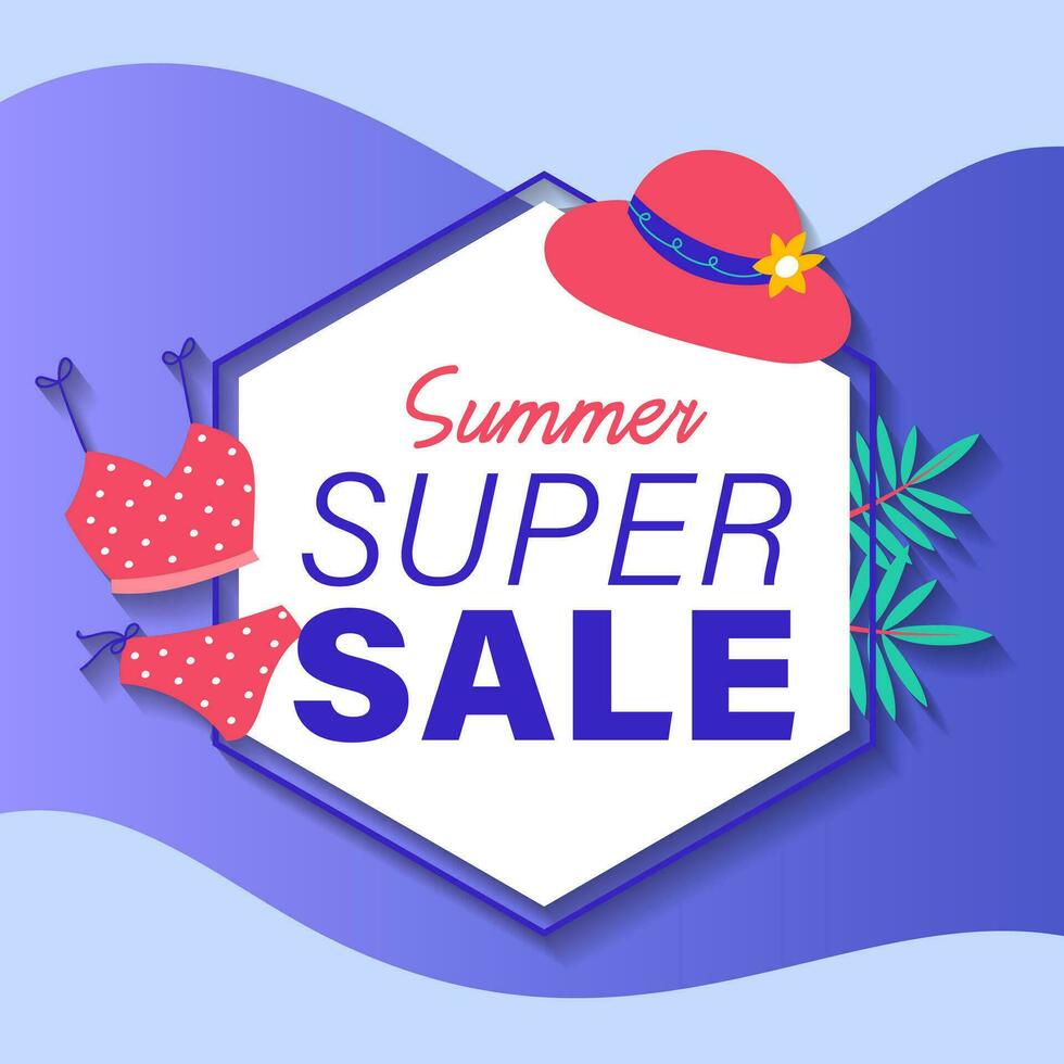 zomer uitverkoop brochure korting vector. speciaal prijs aanbod coupon voor sociaal media na, Promotie advertentie, boodschappen doen folder, bon, website campagne en reclame vector